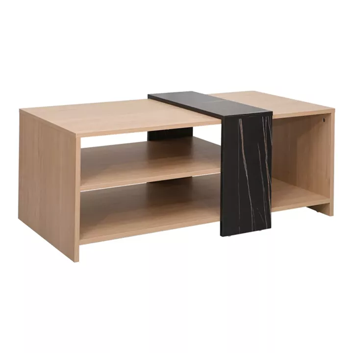 Coffee table Cozeto pakoworld in natural color and marble look 100x53x41.5cm