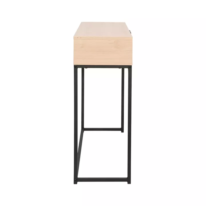 Console table Joumpa pakoworld with drawer in natural color with black metal 80x28x76.5cm