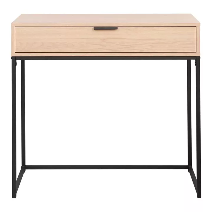 Console table Joumpa pakoworld with drawer in natural color with black metal 80x28x76.5cm