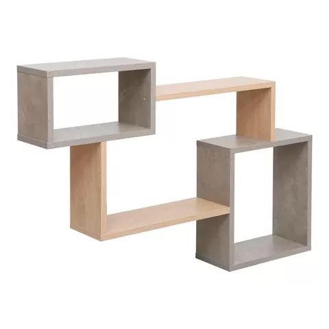 Wall shelf Beldra pakoworld in natural-cement grey color 84x15x57.8cm