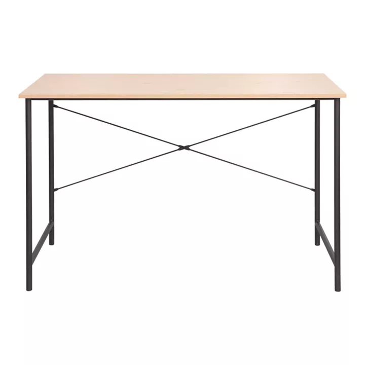 Work desk Senzia pakoworld in natural color with black metal 120x60x75cm