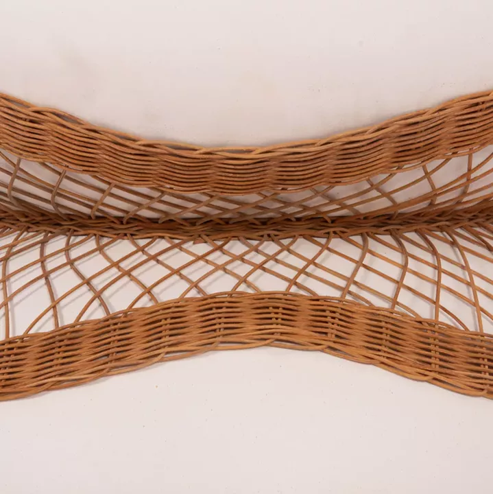 COFFEE TABLE ROUND ANNA HM18157.02 FIBER CEMENT IN WHITE-NATURAL RATTAN--Φ92x44.5Hcm.