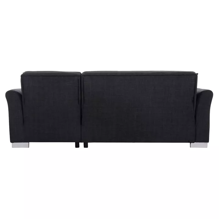 CORNER SOFA-BED WITH STORAGE SPACE BRONKO HM3291.01 FABRIC IN ANTHRACITE COLOR 218x138x77Hcm.