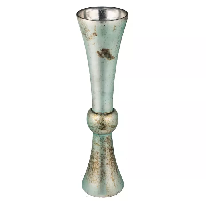 Artekko Emerald Πράσινο Γυάλινο Διακοσμητικό Βάζο (17x17x68.6)cm