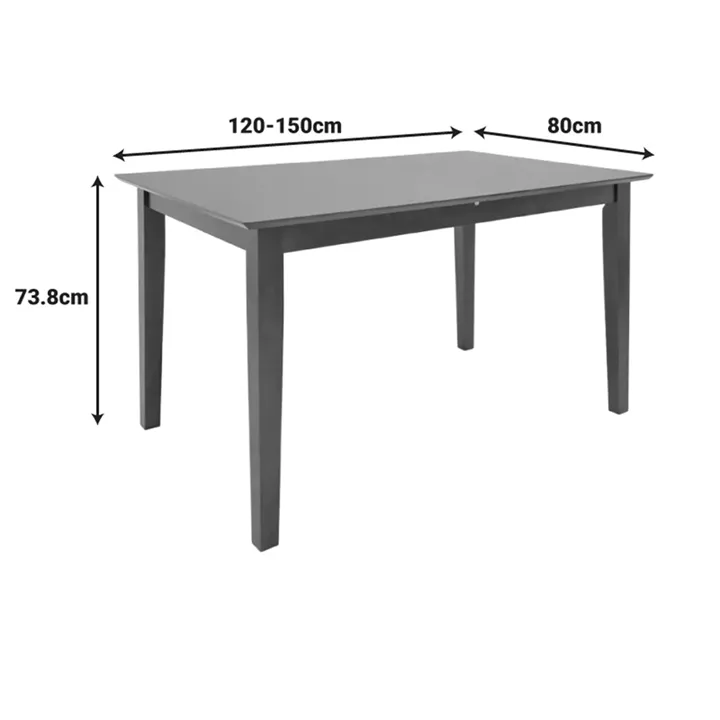 Mabor-Dallan pakoworld extendable dining table, walnut wood, 120-150x80x73.8cm