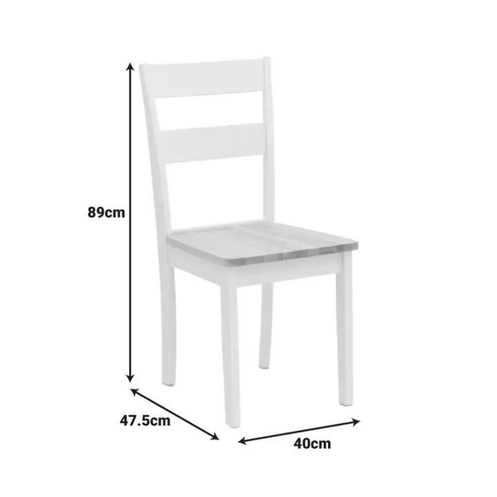 York chair pakoworld in white-natural shade 39.5x47.5x89cm