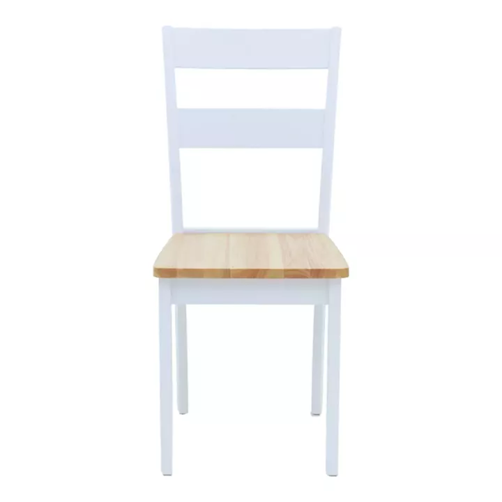 York chair pakoworld in white-natural shade 39.5x47.5x89cm
