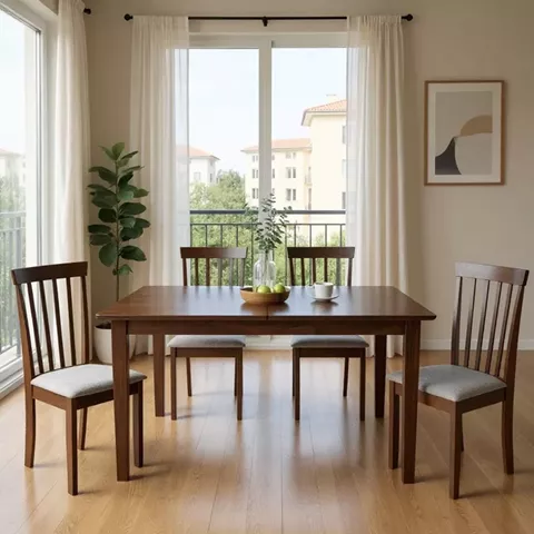 Mabor-Houston pakoworld extendable dining table, walnut wood, 120-150x80x73.8cm