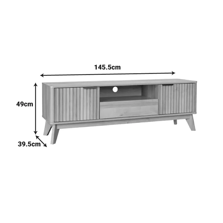 Hamea pakoworld mdf TV cabinet in natural shade 145x39.5x49cm