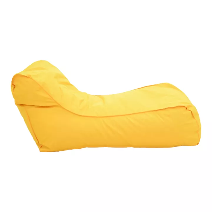 Bean bag lounger Lara Pakoworld waterproof in yellow color 60x150x40cm