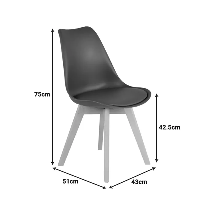Gaston chair pakoworld PP-PU brown color - natural leg 43x51x75cm