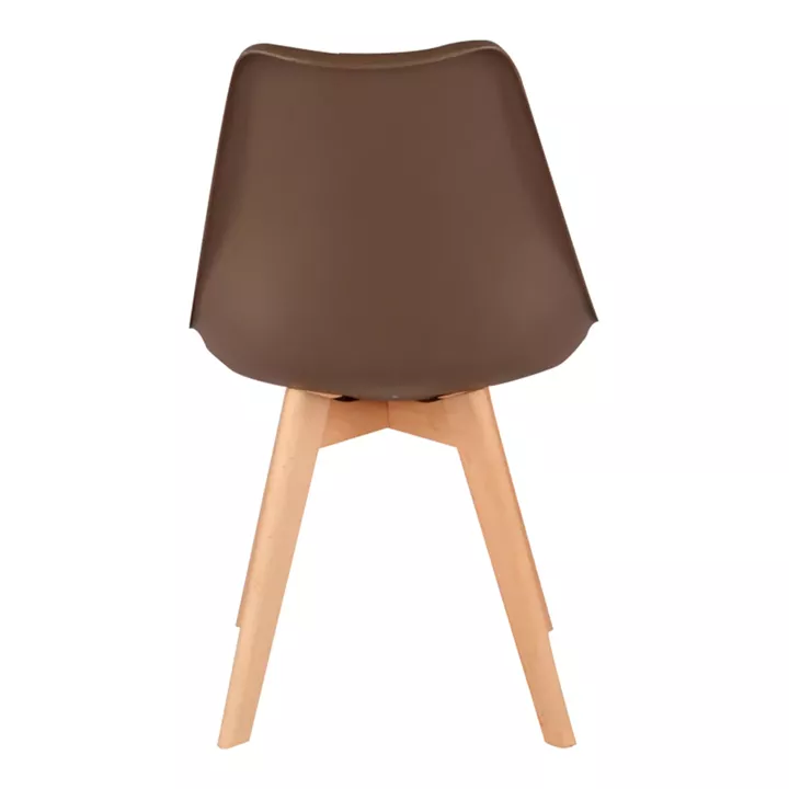 Gaston chair pakoworld PP-PU brown color - natural leg 43x51x75cm