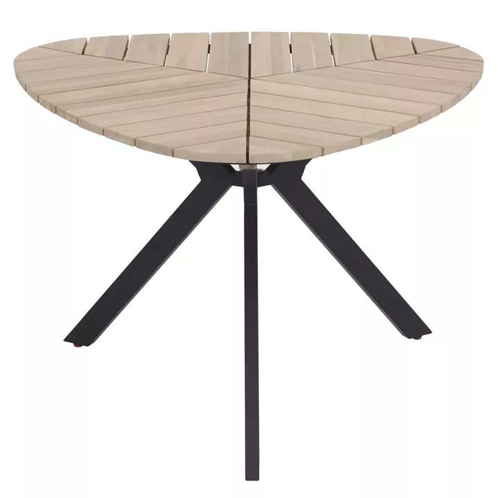 OUTDOOR TABLE TRADEN HM6242 ACACIA WOOD IN LEAF SHAPE-METAL LEGS Φ120x73Hcm.