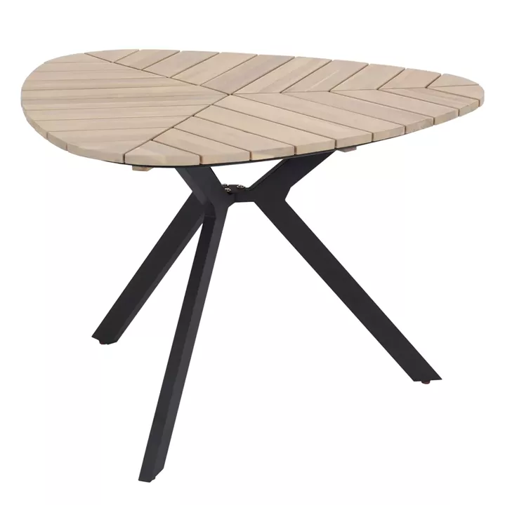 OUTDOOR TABLE TRADEN HM6242 ACACIA WOOD IN LEAF SHAPE-METAL LEGS Φ120x73Hcm.