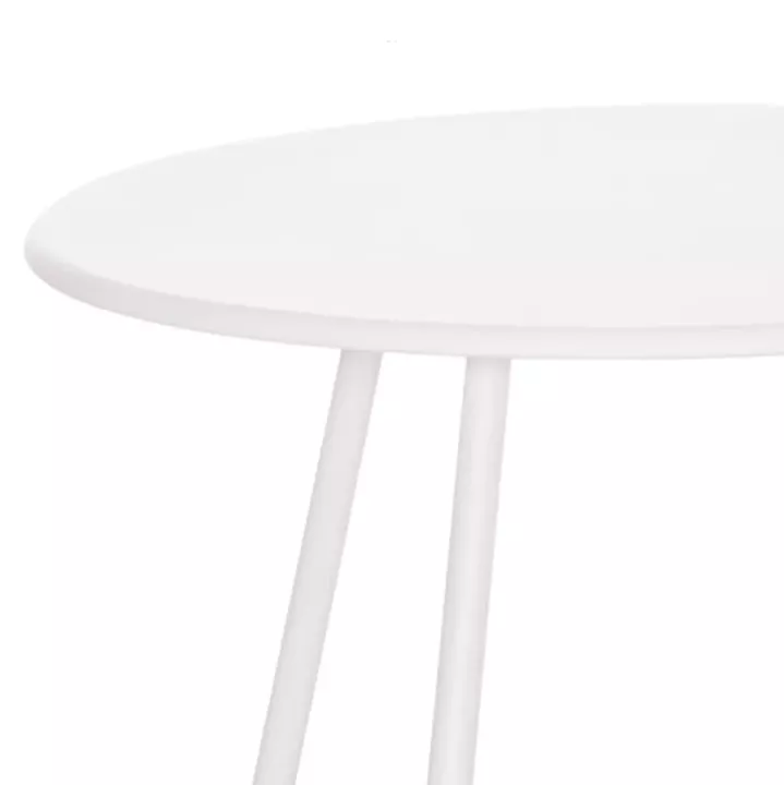 OUTDOOR LOUNGE SET 3PCS PONY HM21194 METAL COFFEE TABLE IN WHITE--WICKER RATTAN IN BLACK & WHITE