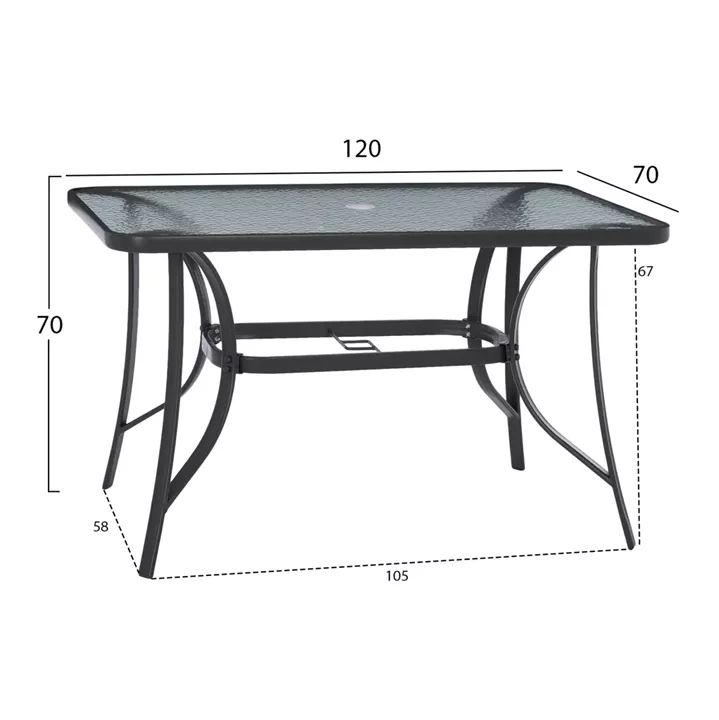 OUTDOOR DINING SET MORNER HM21195 TABLE WITH 4 ARMCHAIRS--GREY