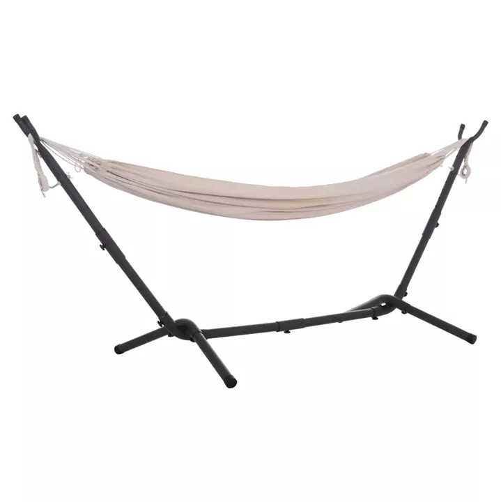 HAMMOCK CRAVE HM6304.02 ANTHRACITE METAL FRAME-BEIGE FABRIC 265x93x105Hcm.