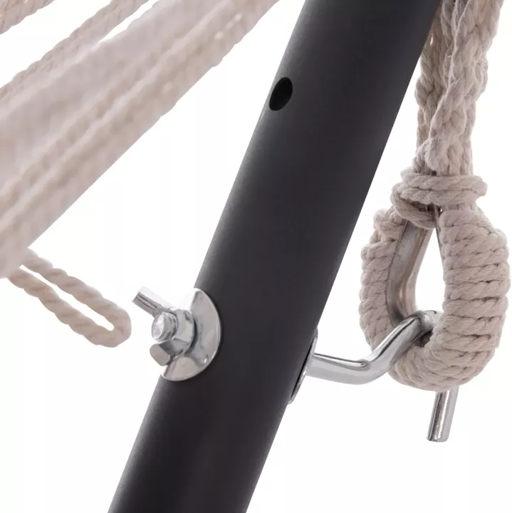 HAMMOCK CRAVE HM6304.02 ANTHRACITE METAL FRAME-BEIGE FABRIC 265x93x105Hcm.