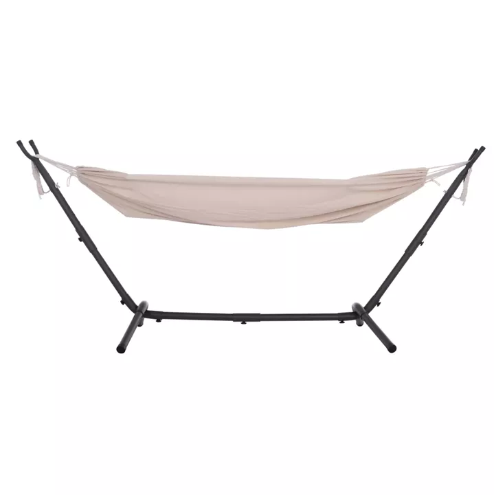 HAMMOCK CRAVE HM6304.02 ANTHRACITE METAL FRAME-BEIGE FABRIC 265x93x105Hcm.