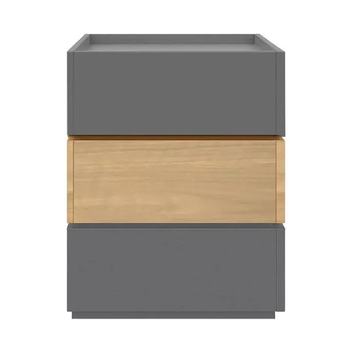 Κομοδίνο Sonlen pakoworld mdf σε sonoma-ανθρακί απόχρωση 60x40x66εκ