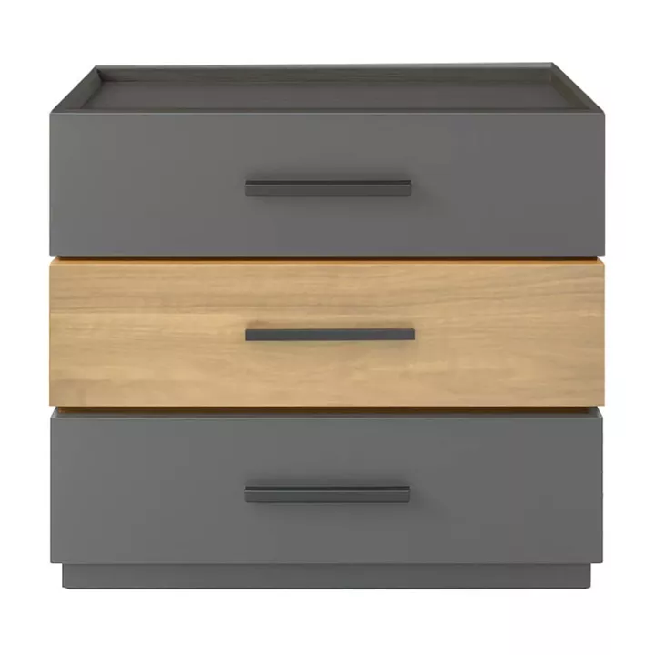 Κομοδίνο Sonlen pakoworld mdf σε sonoma-ανθρακί απόχρωση 60x40x66εκ