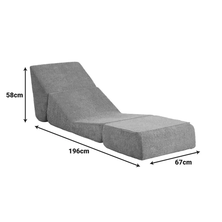 Armchair-Bed Ferderina pakoworld fabric in dark grey color 90x76x65cm