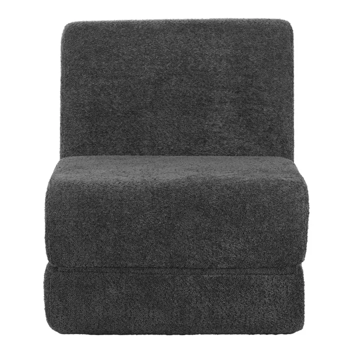 Armchair-Bed Ferderina pakoworld fabric in dark grey color 90x76x65cm