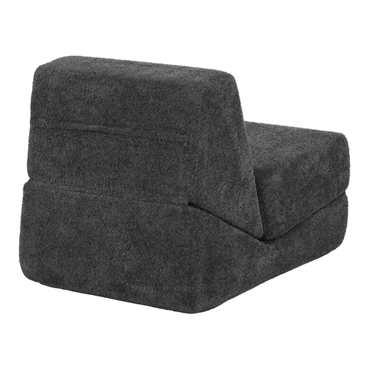 Armchair-Bed Ferderina pakoworld fabric in dark grey color 90x76x65cm