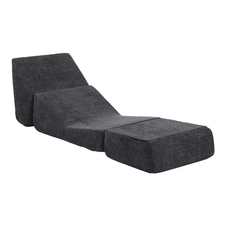 Armchair-Bed Ferderina pakoworld fabric in dark grey color 90x76x65cm