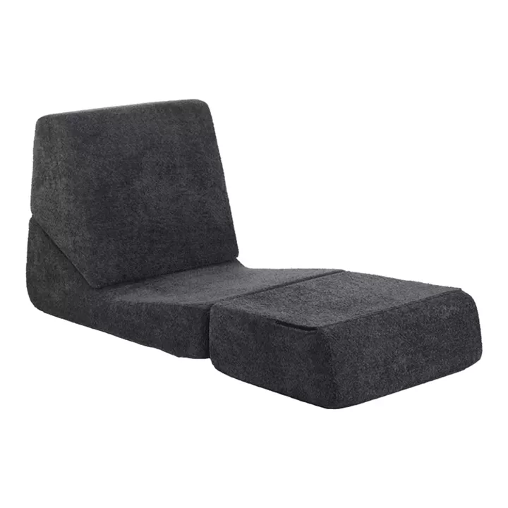 Armchair-Bed Ferderina pakoworld fabric in dark grey color 90x76x65cm
