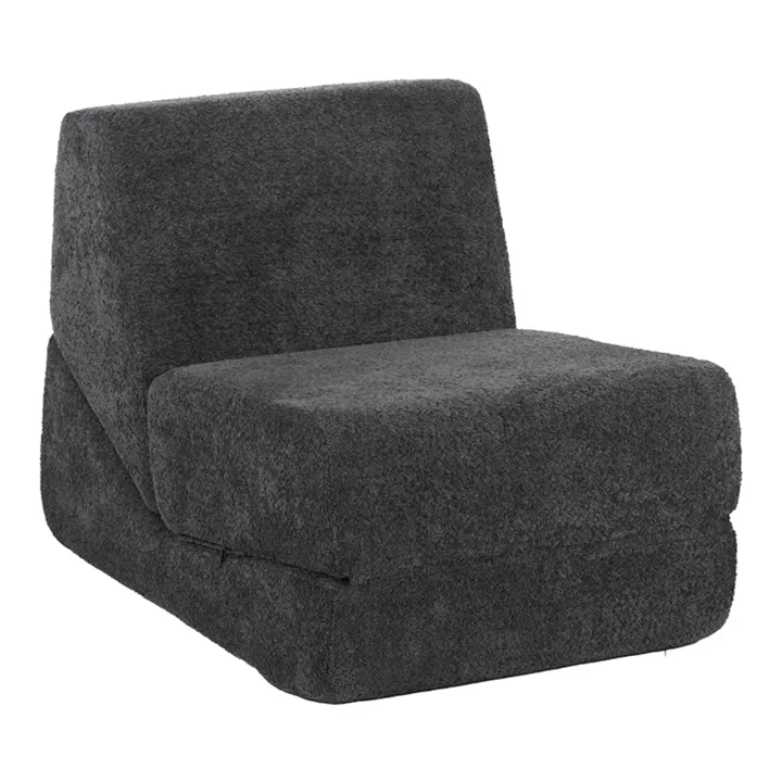 Armchair-Bed Ferderina pakoworld fabric in dark grey color 90x76x65cm