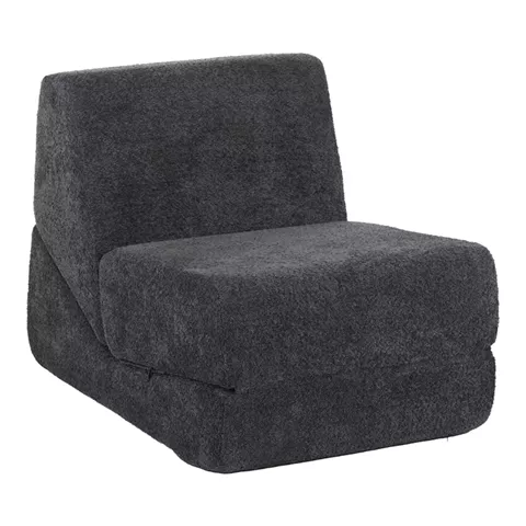 Armchair-Bed Ferderina pakoworld fabric in dark grey color 90x76x65cm
