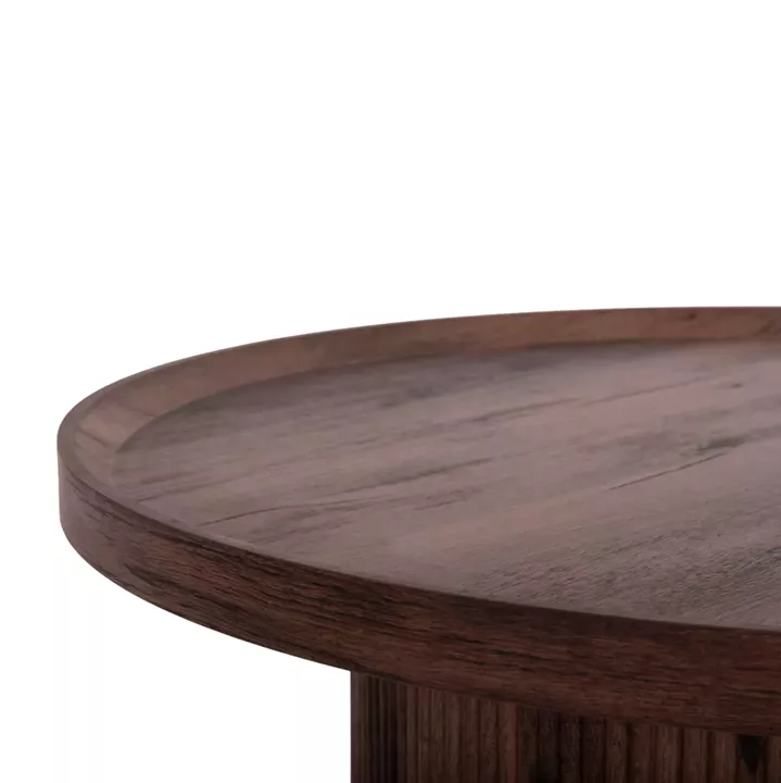 COFFEE TABLES 2PCS SET MARGON HM21084 MDF IN DARK BROWN COLOR Φ80cm & Φ45cm