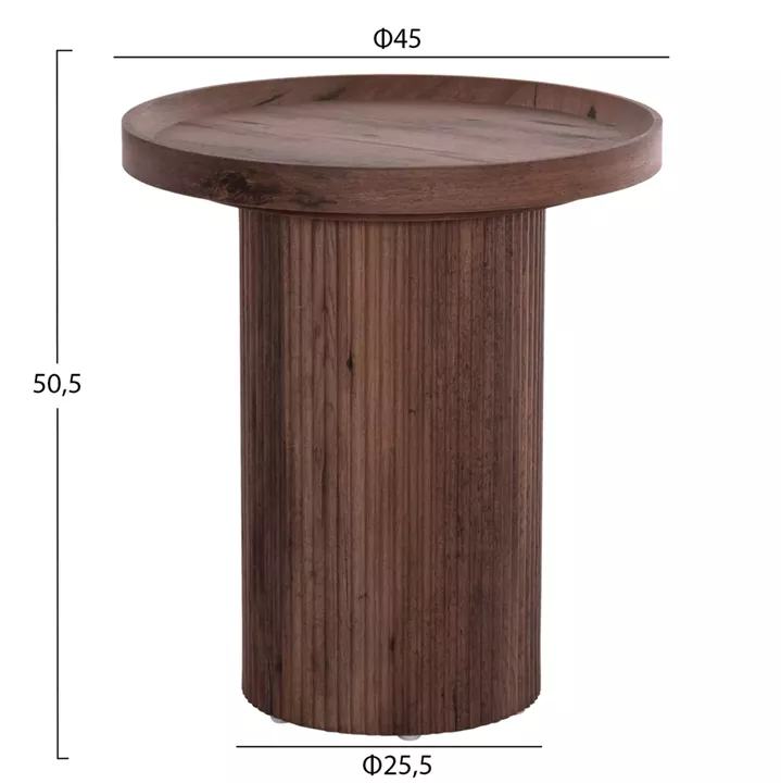 COFFEE TABLES 2PCS SET MARGON HM21084 MDF IN DARK BROWN COLOR Φ80cm & Φ45cm