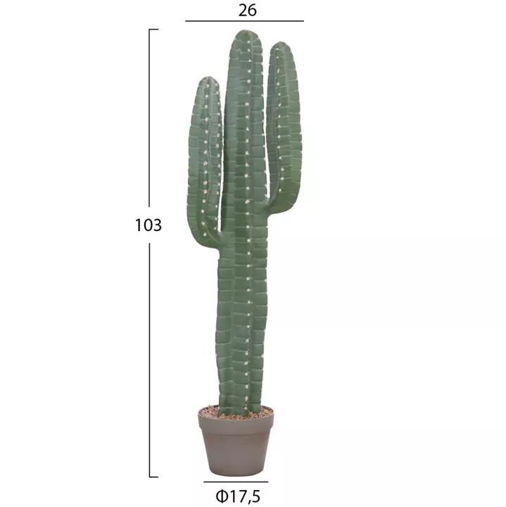DECORATIVE SYNTHETIC PLANT IN POT HM4742 CACTUS 17.5x26x103Hcm.