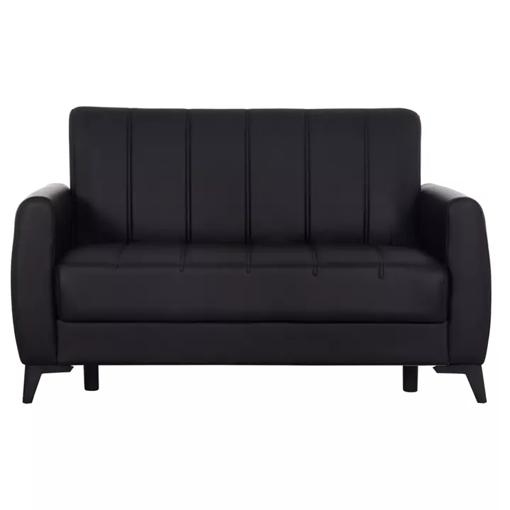 SOFA-BED 2-SEATER WITH STORAGE SPACE NIKKO HM3293.11 BLACK PU 144x75x84Hcm.