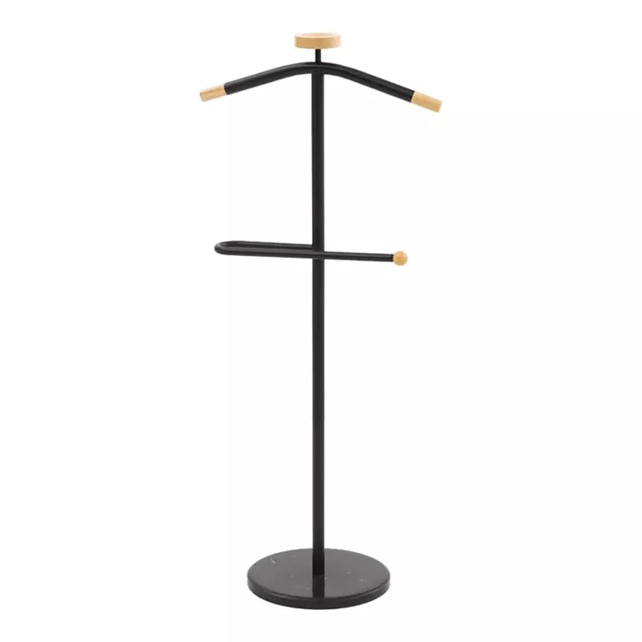 Coat Stand Jolma pakoworld metal-wood in black color D30x111cm