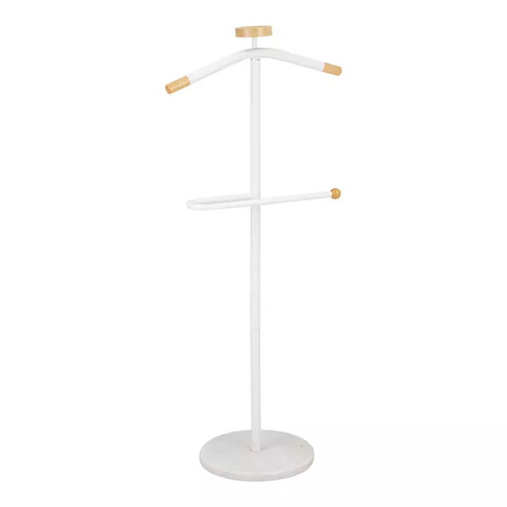 Coat Stand Jolma pakoworld metal-wood in white color D30x111cm