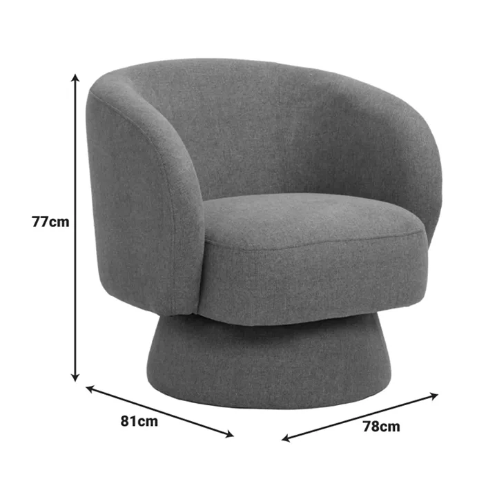 Kreslo pakoworld swivel armchair fabric in green color 78x81x77cm