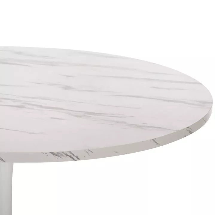 ROUND DINING TABLE ROLLO HM9422.11 MELAMINE IN WHITE MARBLE METAL LEG Φ120x74Hcm.