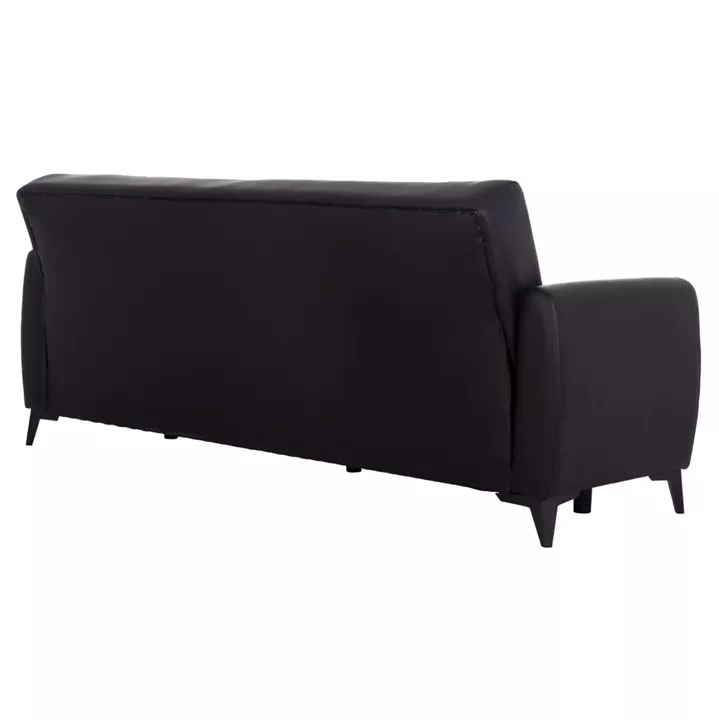 SOFA-BED 3-SEATER WITH STORAGE SPACE NIKKO HM3292.11 BLACK PU 207x80x82Hcm.