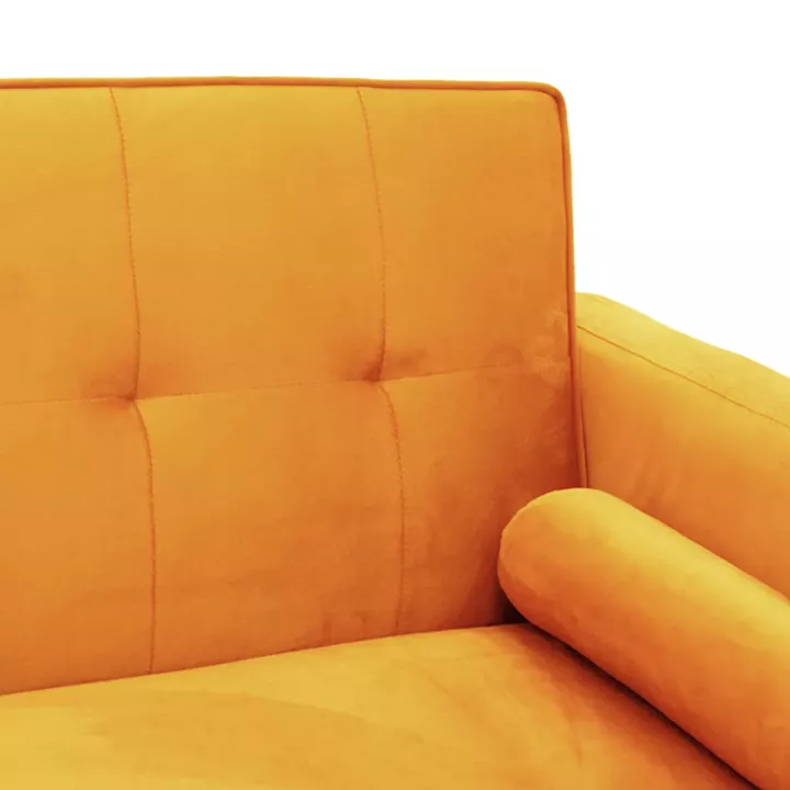 3 seater sofa-bed Success pakoworld yellow velvet 190x80x84cm