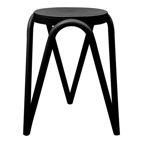 Stool Serzona pakoworld pp in black color D27x45.5cm
