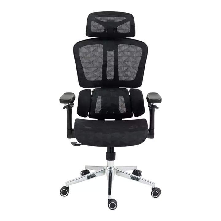 Work chair manager Jeffer pakoworld mesh in black color 67x62x115-125cm