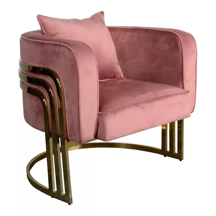 Roblu pakoworld armchair gold metal and velvet in rotten apple 72x77.4x70cm