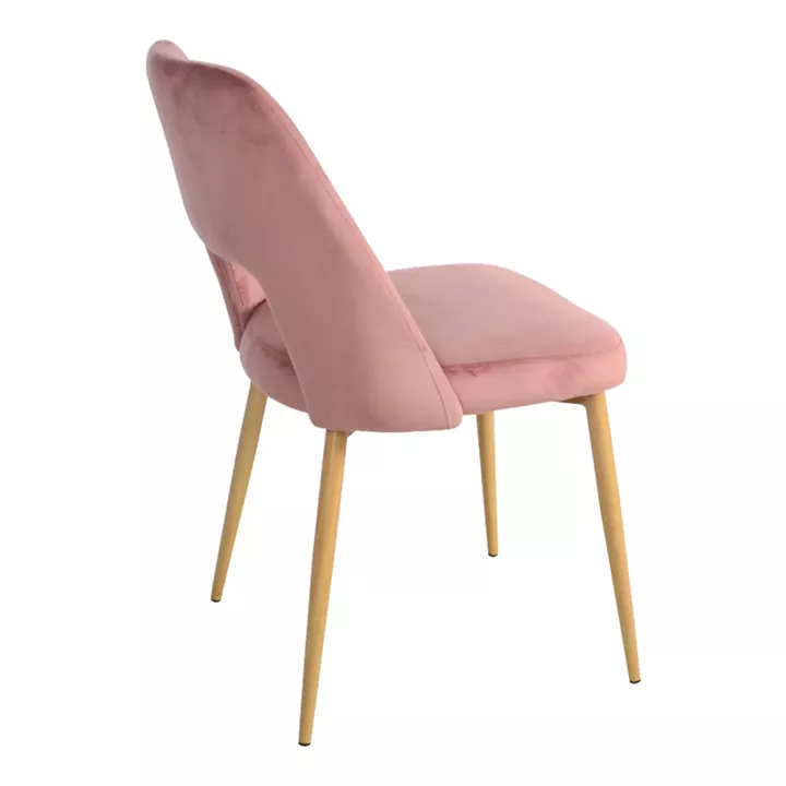 Murde chair pakoworld rotten apple velvet and metal legs in natural color 48.5x61x89cm