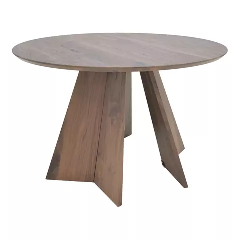 Τραπέζι Bibble pakoworld mdf σε καρυδί απόχρωση Φ120x76εκ