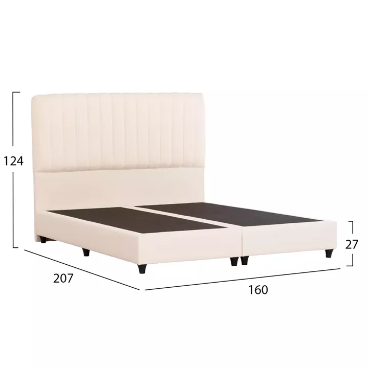 DOUBLE BED LUTHER HM717 BEIGE FABRIC FOR MATTRESS 160x200cm.