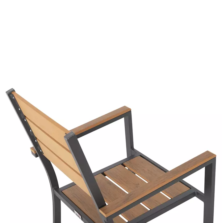 OUTDOOR DINING SET TABER HM21198 TABLE & 6 DINING CHAIRS-ALUMINUM & POLYWOOD--ANTHRACITE COLOR