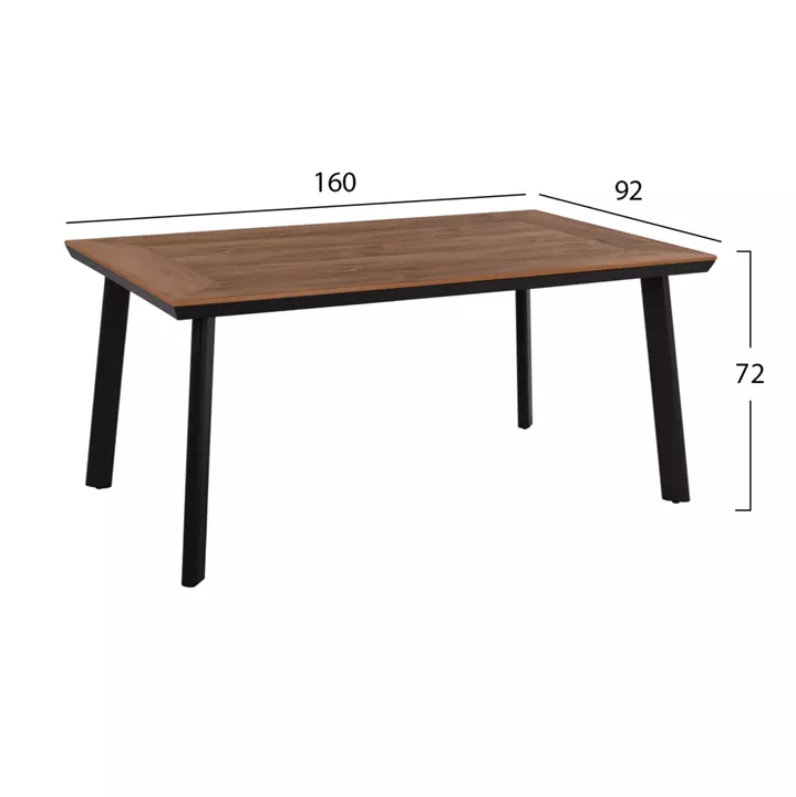 OUTDOOR DINING SET TABER HM21198 TABLE & 6 DINING CHAIRS-ALUMINUM & POLYWOOD--ANTHRACITE COLOR